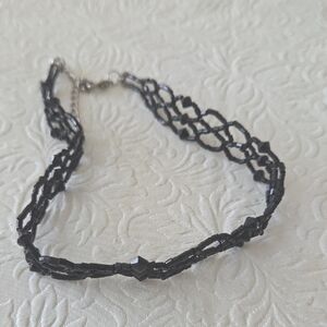 Elegant Black Beaded Necklace